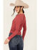 Image #4 - Wrangler Women's Embroidered Long Sleeve Snap Shirt , Light Red, hi-res