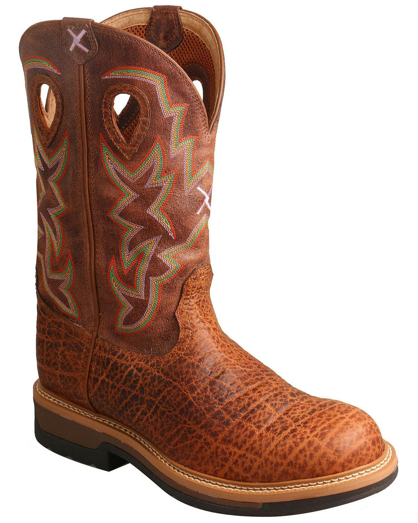 Twisted X Men s Lite Cowboy Elephant Print Western Work Boots Round Toe Boot Barn