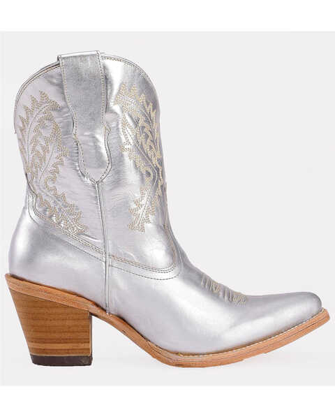 Image #2 - Corral Women's Silver Embroidered Boots - Pointed Toe, , hi-res