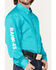 RANK 45 Men's Solid Long Sleeve Button Down Snap Shirt, Teal, hi-res