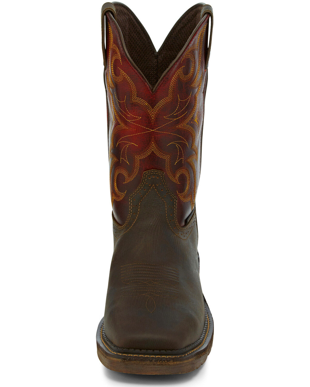 Image #4 - Justin Men's Oxblood Waterproof Western Work Boots - Steel Toe, , hi-res