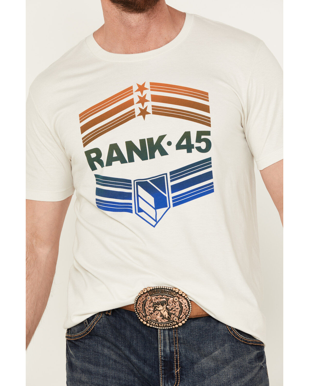 Image #3 - RANK 45® Men's Conesville Western Short Sleeve Graphic T-Shirt, Cream, hi-res