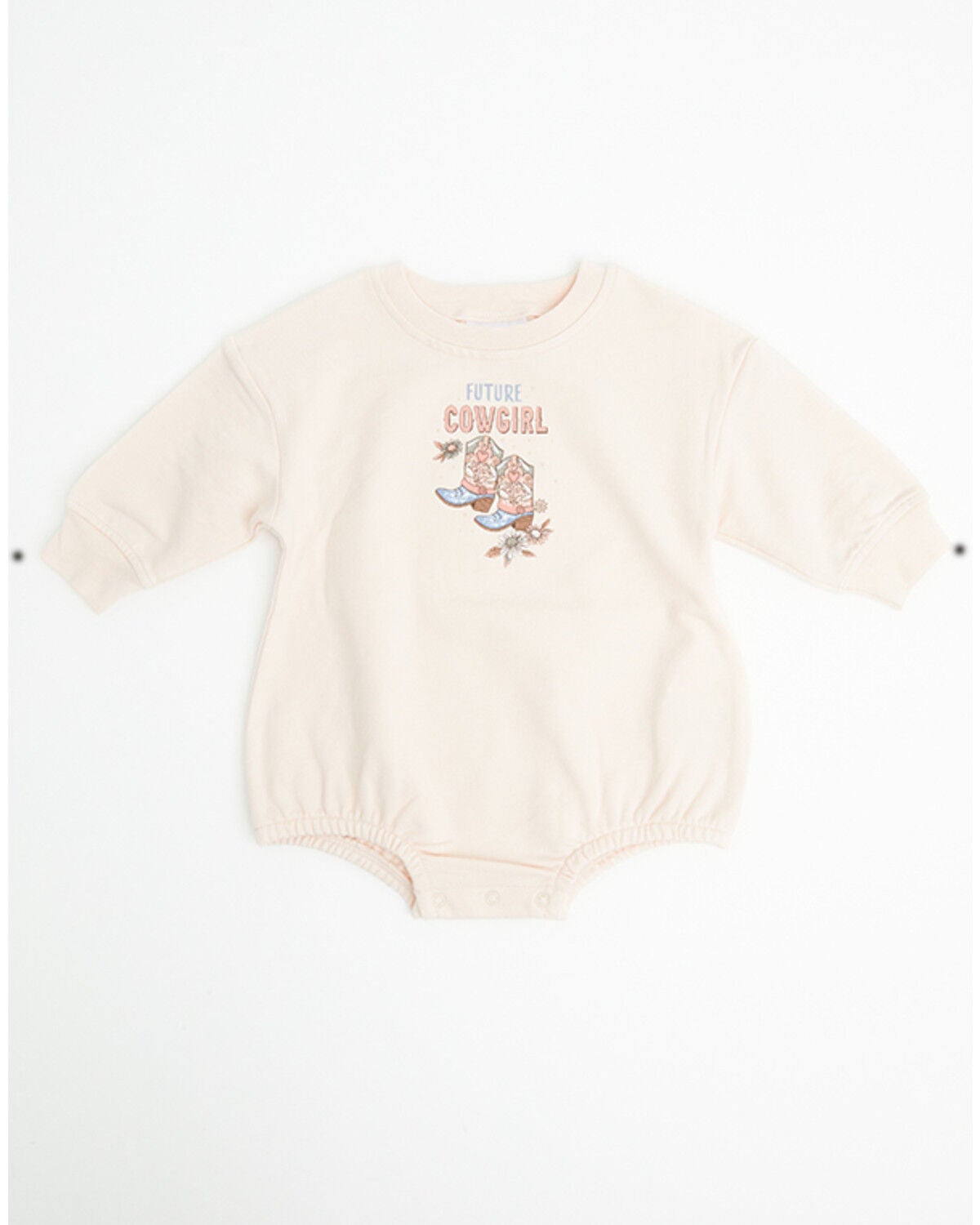 Angel Dear Infant Girls' Future Cowgirl Long Sleeve Snap Onesie, Peach, hi-res