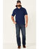 Image #2 - North River Men's Solid Slub Short Sleeve Polo Shirt, Blue, hi-res