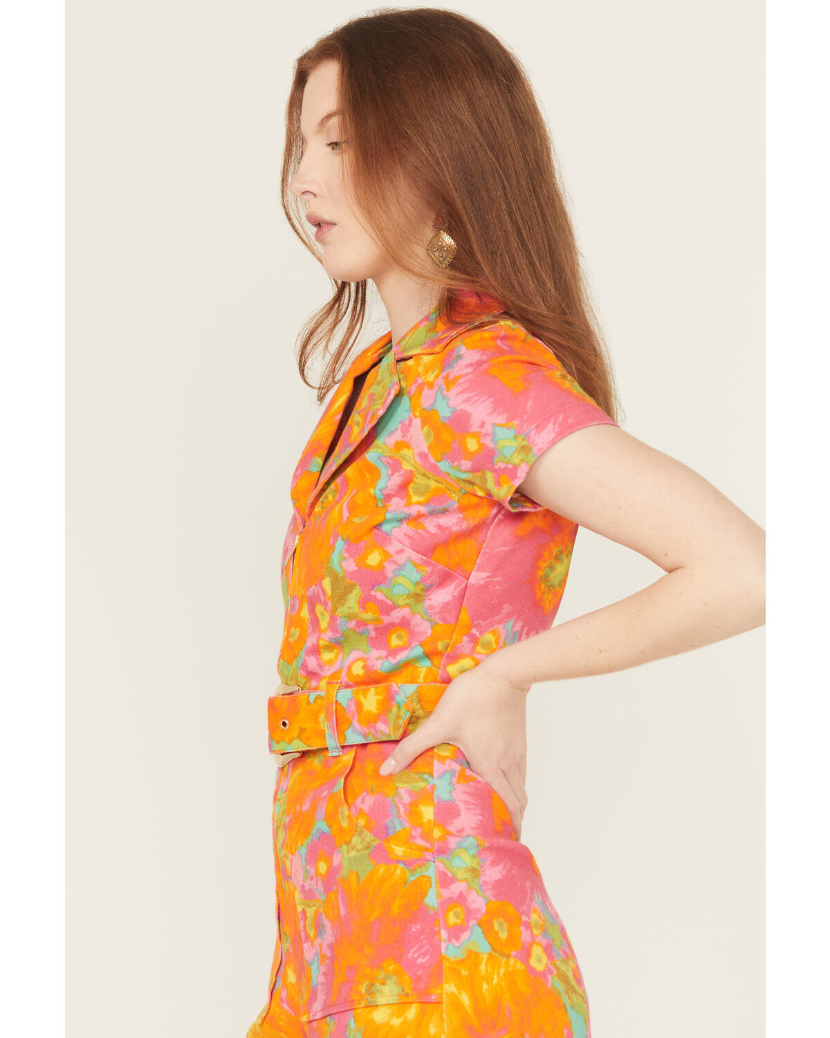 Product Name:  Show Me Your Mumu Women's Outlaw Floral Print Short Sleeve Romper