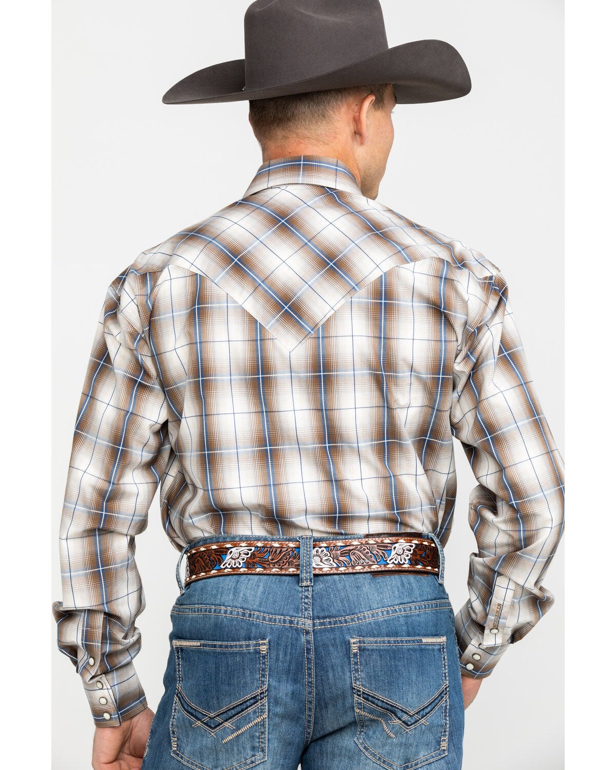 Image #2 - Roper Men's Brown Large Plaid Long Sleeve Western Shirt, , hi-res