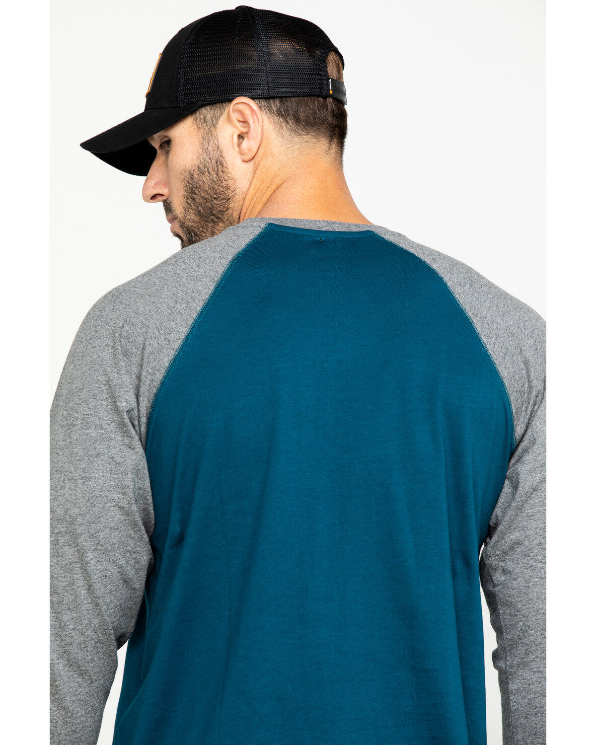 Image #5 - Hawx Men's Charcoal Baseball Raglan Crew Long Sleeve Work Shirt - Tall, , hi-res