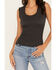 Image #3 - Shyanne Women's Smocked Ribbed Tank, Black, hi-res