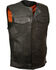 Milwaukee Leather Men's Collarless Club Style Vest - Big 5X, Black, hi-res