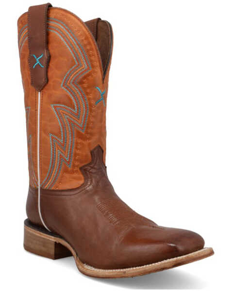 Twisted X Men's Rancher Western Boots - Broad Square Toe, Orange, hi-res