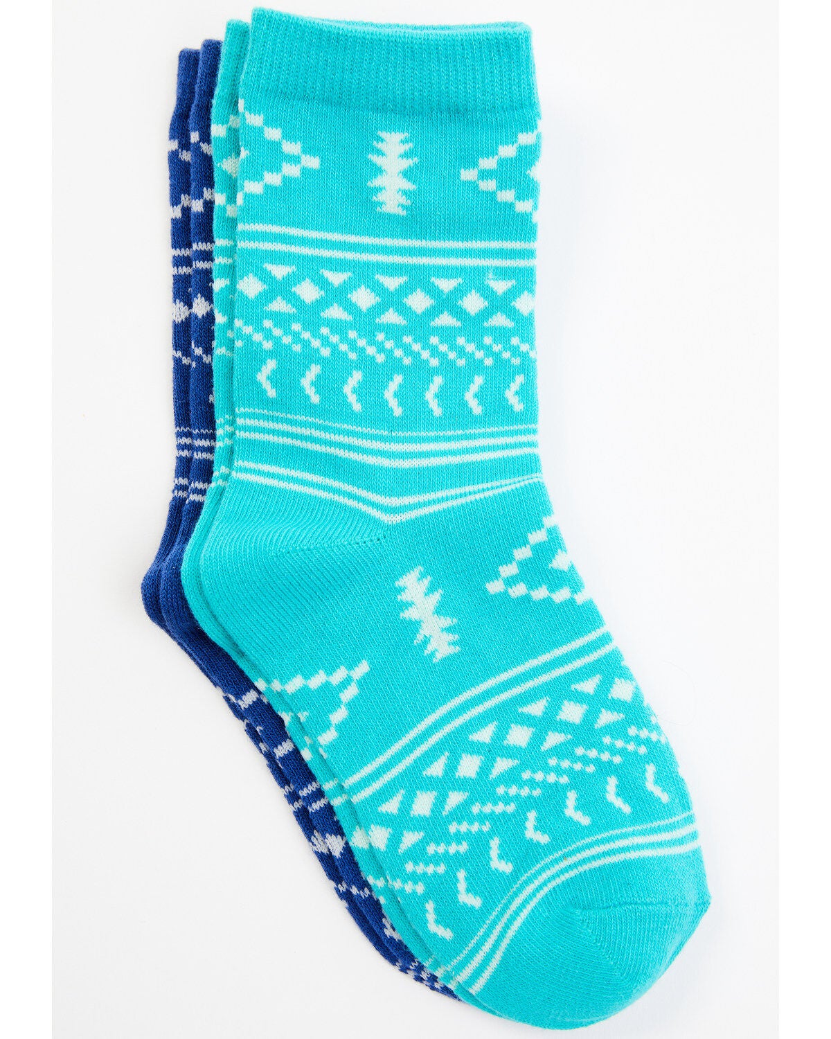 RANK 45&reg; Girls' Southwestern Print Crew Socks - 2-Pack, Multi, hi-res