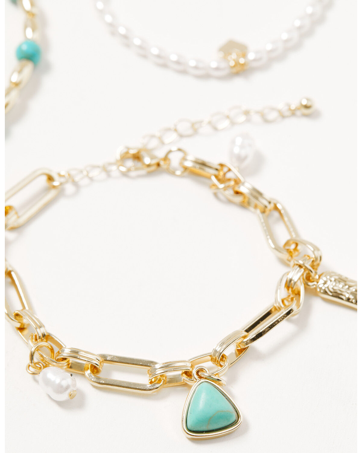 Image #2 - Shyanne Women's Pearl Charm Bracelet Set - 3 Piece, Gold, hi-res