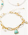 Image #2 - Shyanne Women's Pearl Charm Bracelet Set - 3 Piece, Gold, hi-res