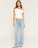 Image #3 - 7 For All Mankind Women's Light Wash Mid Rise 36" Slim Trouser Stretch Denim Jeans, Light Wash, hi-res