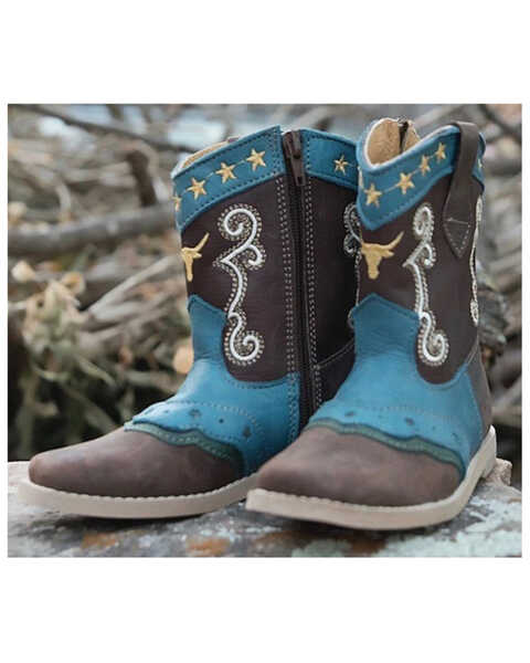 Shea Baby Unisex Longhorn Western Boots - Snip Toe, Brown, hi-res