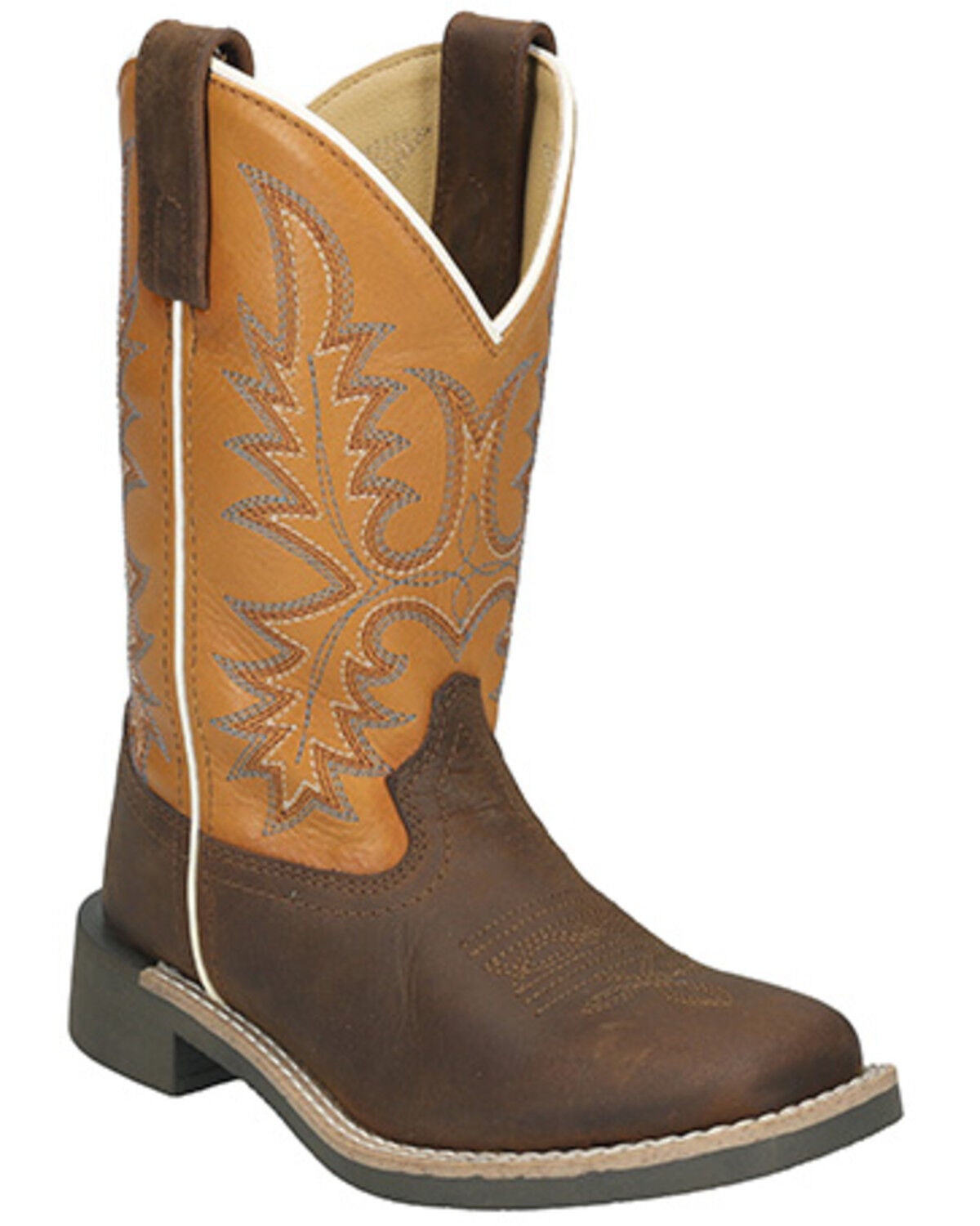 Smoky Mountain Boys' Adobe Western Boots - Broad Square Toe, Brown, hi-res
