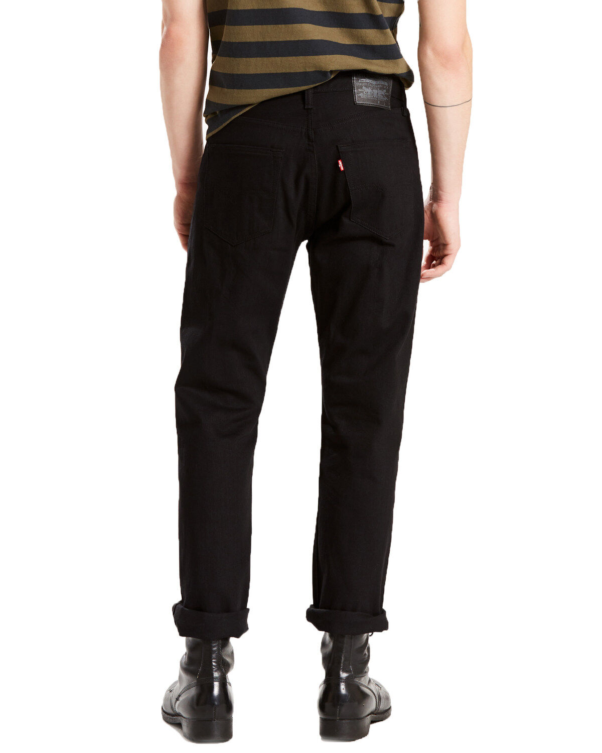 Levis Men's 501 Black Shrink-To-Fit Straight Stretch Jeans