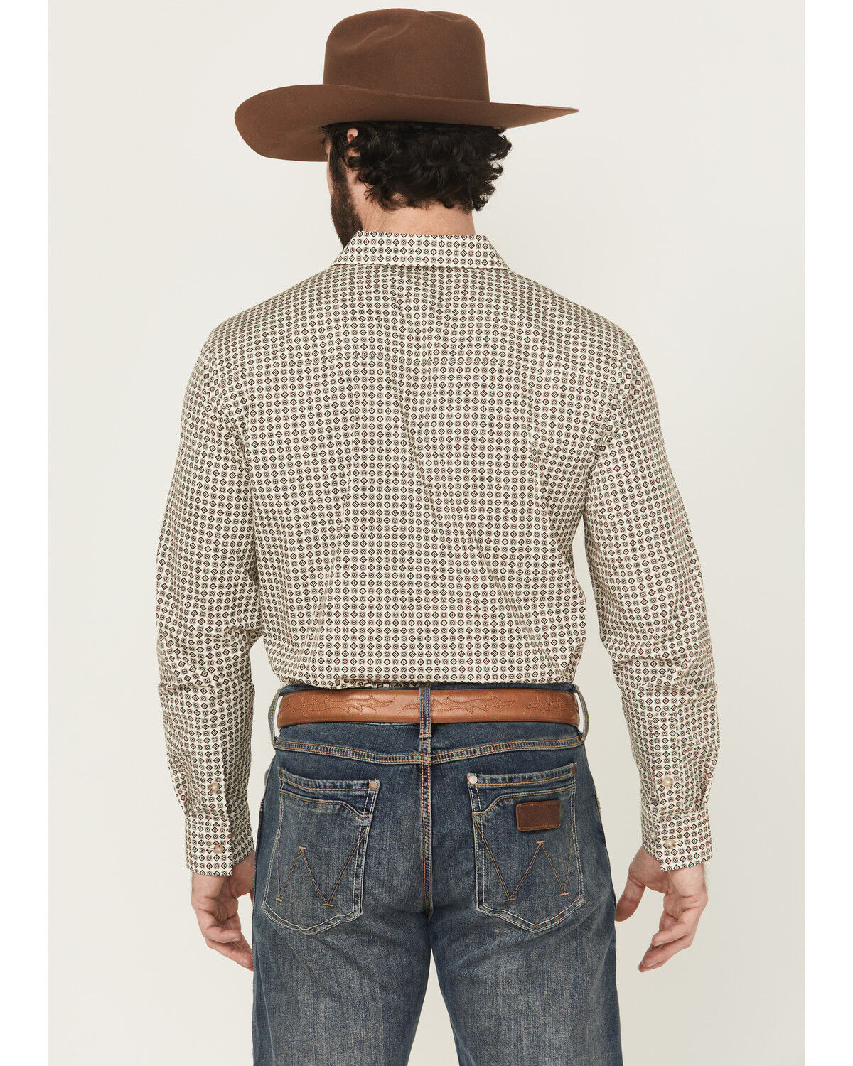 Gibson Trading Co Men's Bullseye Geo Print Long Sleeve Button-Down Western Shirt - Big