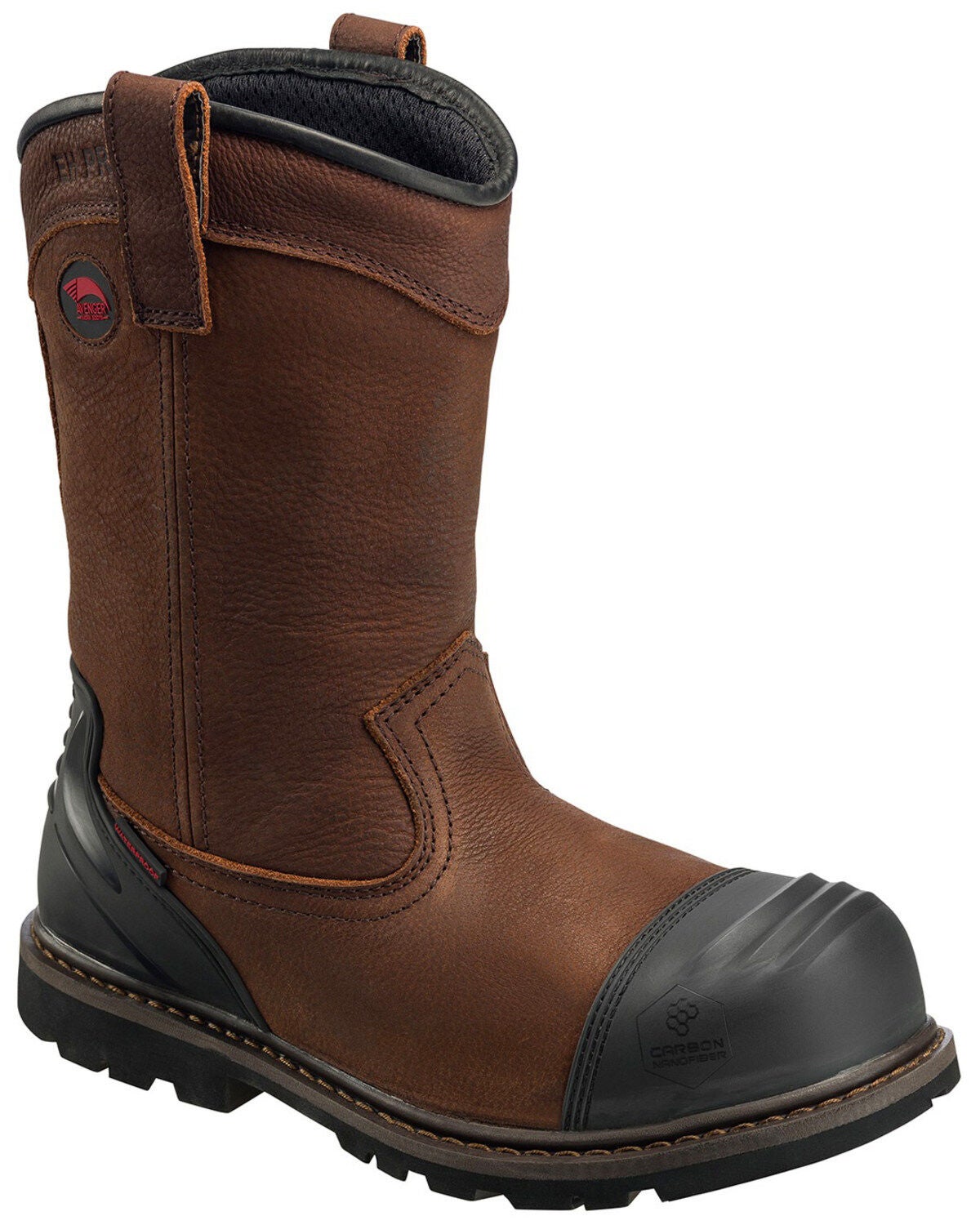 Avenger Men's Waterproof Wellington Work Boots - Composite Toe, Brown, hi-res