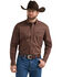 Image #1 - George Strait by Wrangler Men's Solid Long Sleeve Button-Down Stretch Western Shirt - Tall, Dark Brown, hi-res