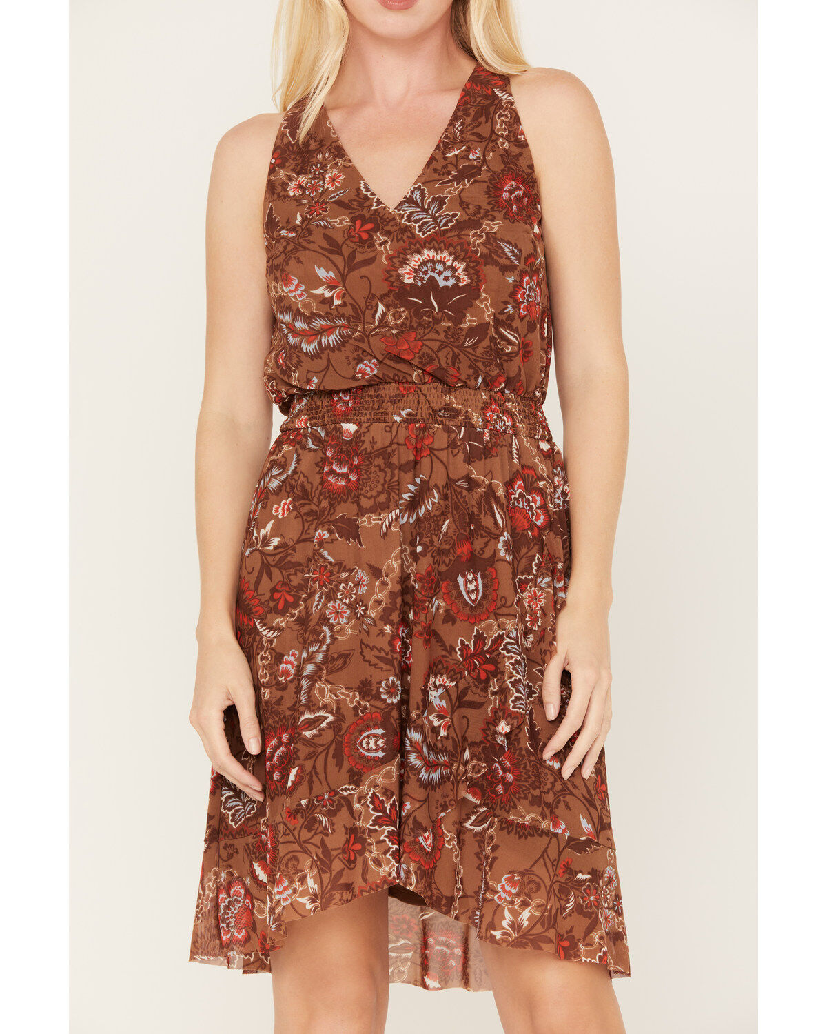 Image #3 - Idyllwind Women's Meshed Smock Mini Dress, Brown, hi-res