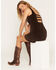 Image #2 - Ashley Women's Sleeveless Strap Open Back Corduroy Mini Dress, Brown, hi-res