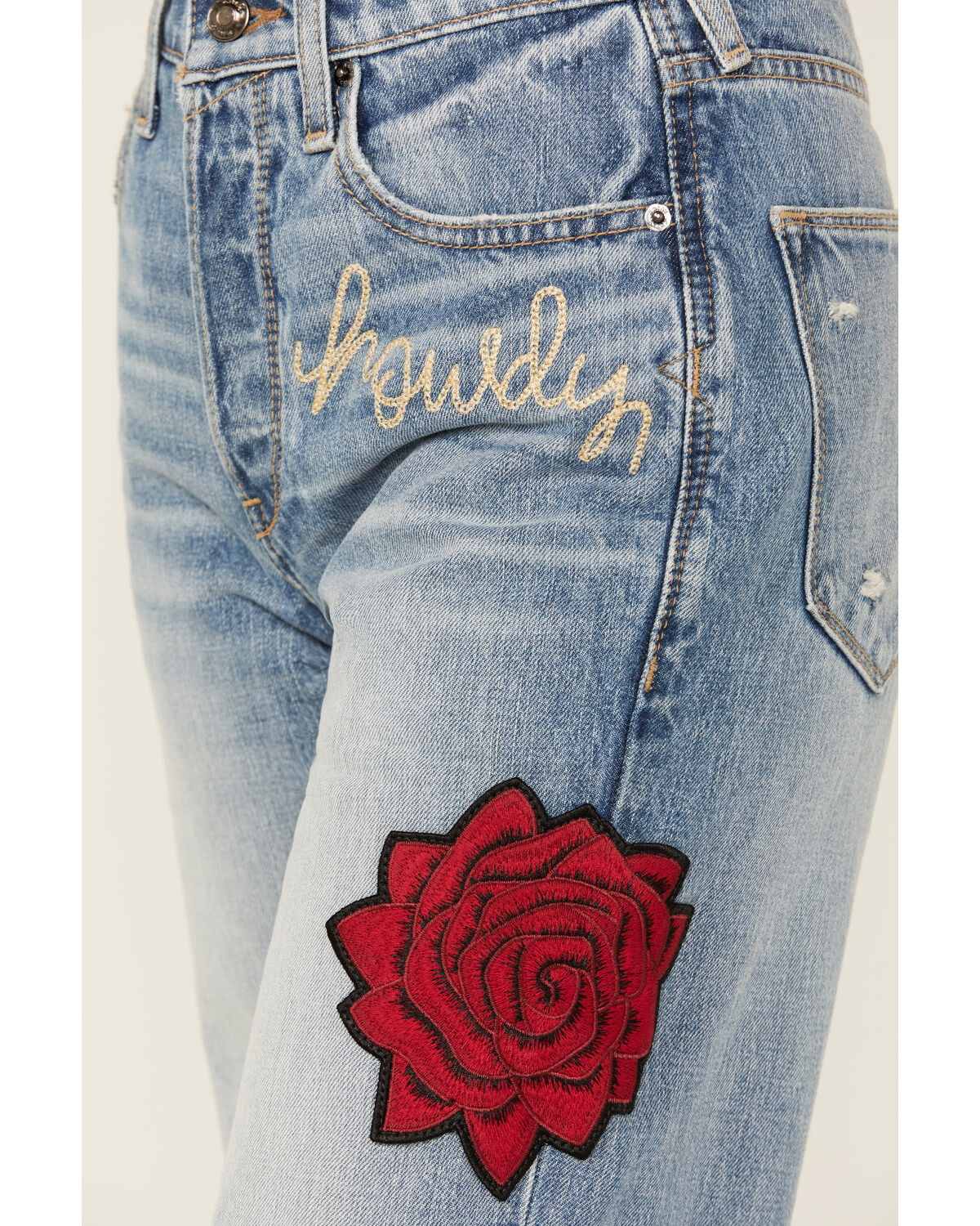 Product Name:  Ariat Women's Dominca Medium Wash Rodeo Quincy High Rise Tomboy Relaxed Straight Jeans