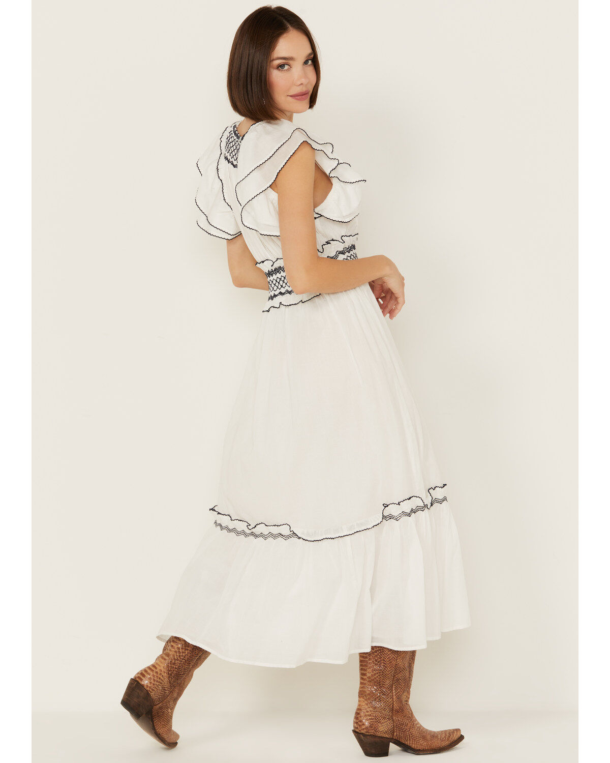 Image #4 - Cleo Bella Women's Yvonne Midi Dress, Ivory, hi-res