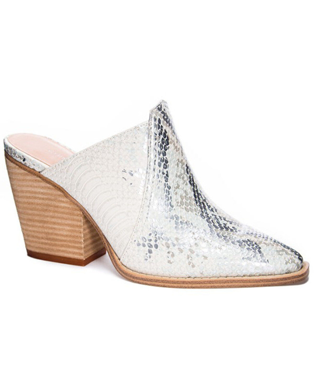 Image #1 - Chinese Laundry Women's Beaute Aqua Snake Print Fashion Mule - Round Toe, Cream, hi-res