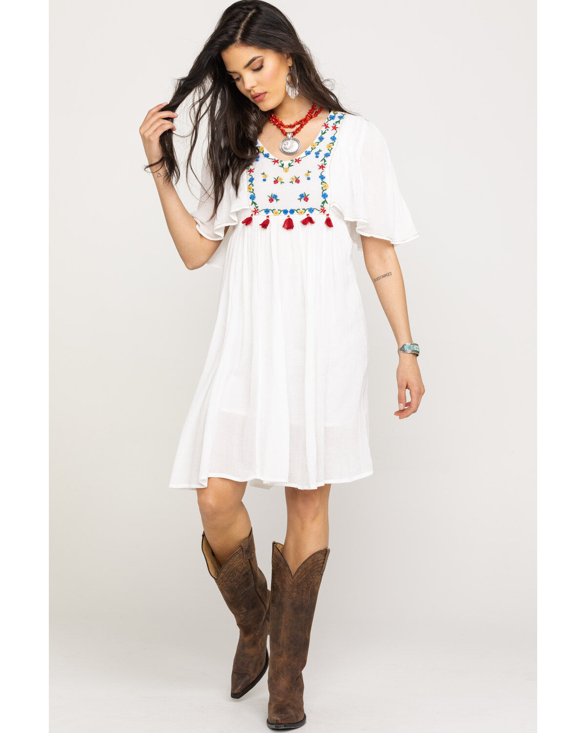boho embroidered dress