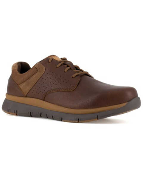 Rockport Men's Oxford Casual Work Shoes - Steel Toe, Brown, hi-res