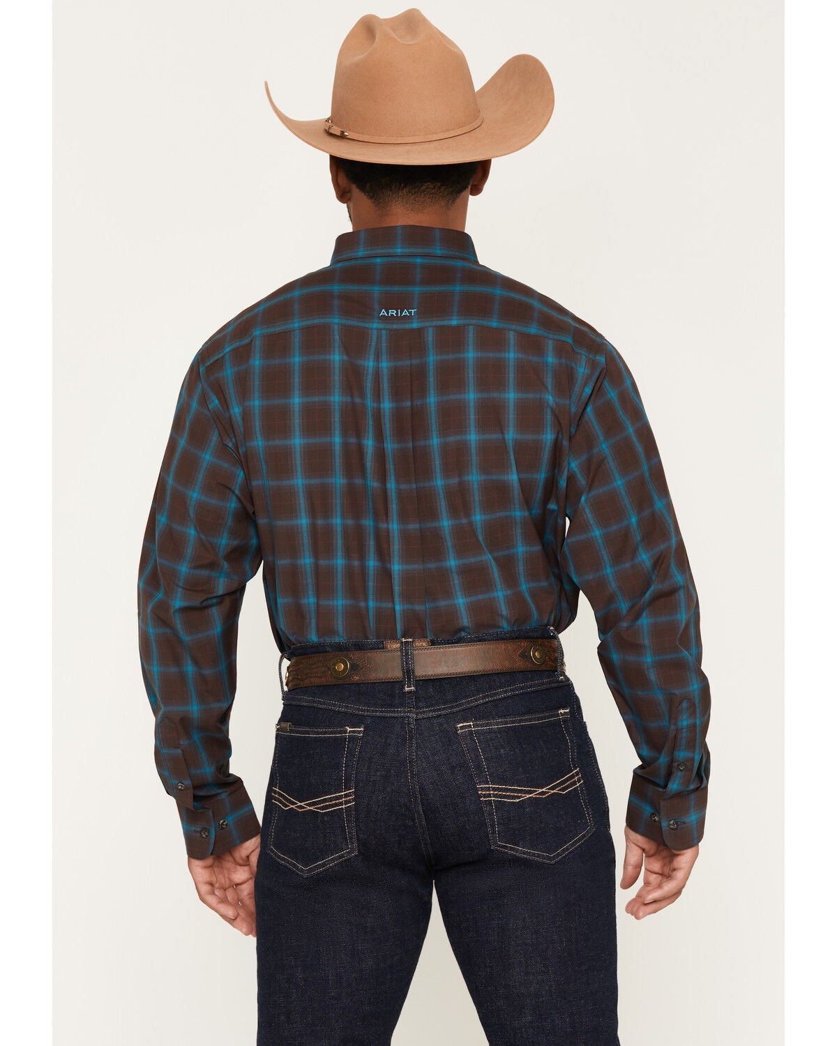 Image #4 - Ariat Men's Pro Series Duff Plaid Print Long Sleeve Button-Down Western Shirt - Tall, Chocolate, hi-res