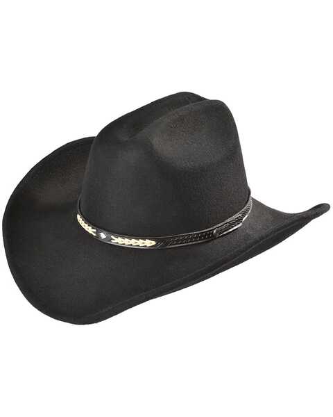 Outback Trading Co. Out Of The Chute UPF 50 Sun Protection Crushable Felt Cowboy Hat, Black, hi-res