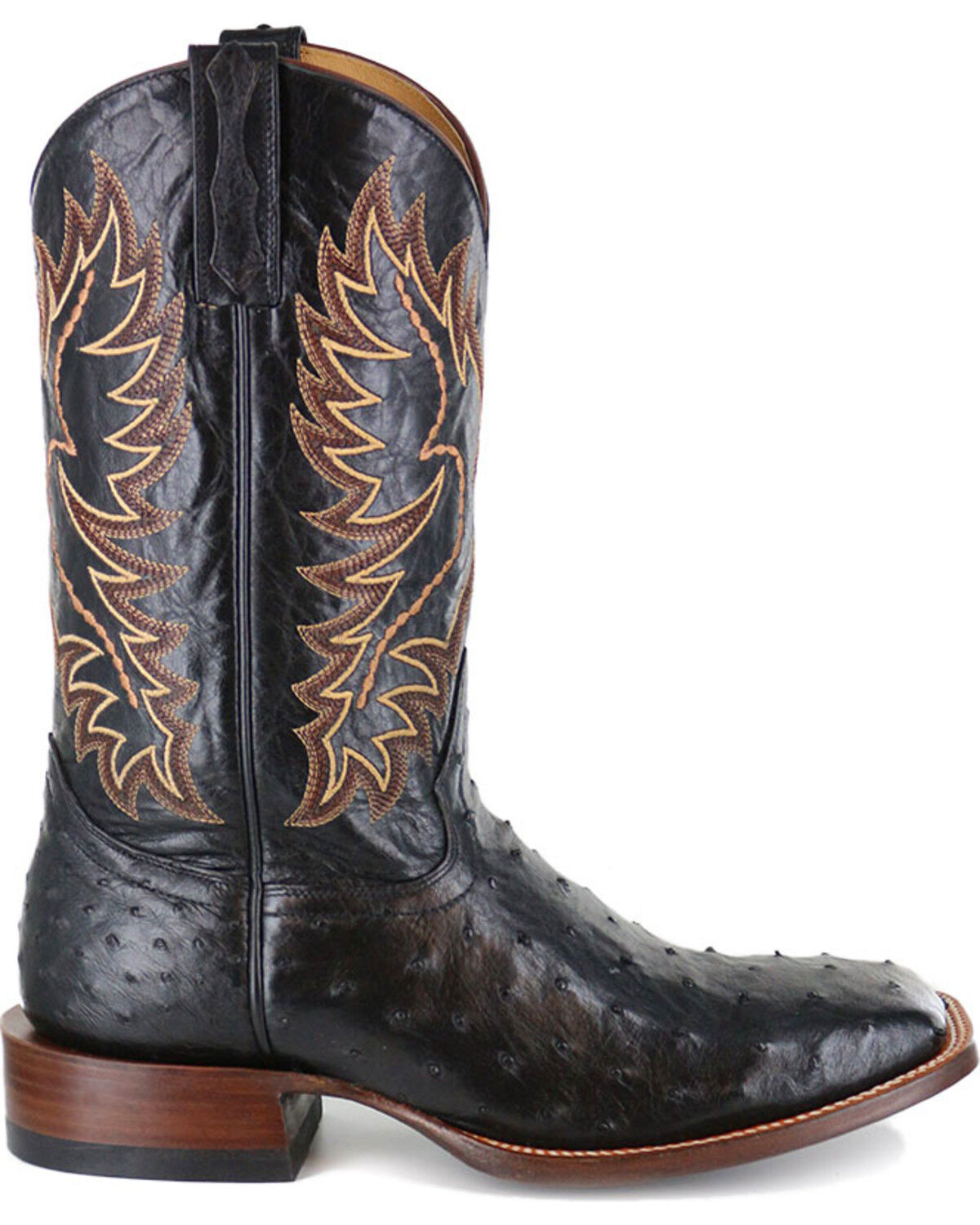 black ostrich cowboy boots