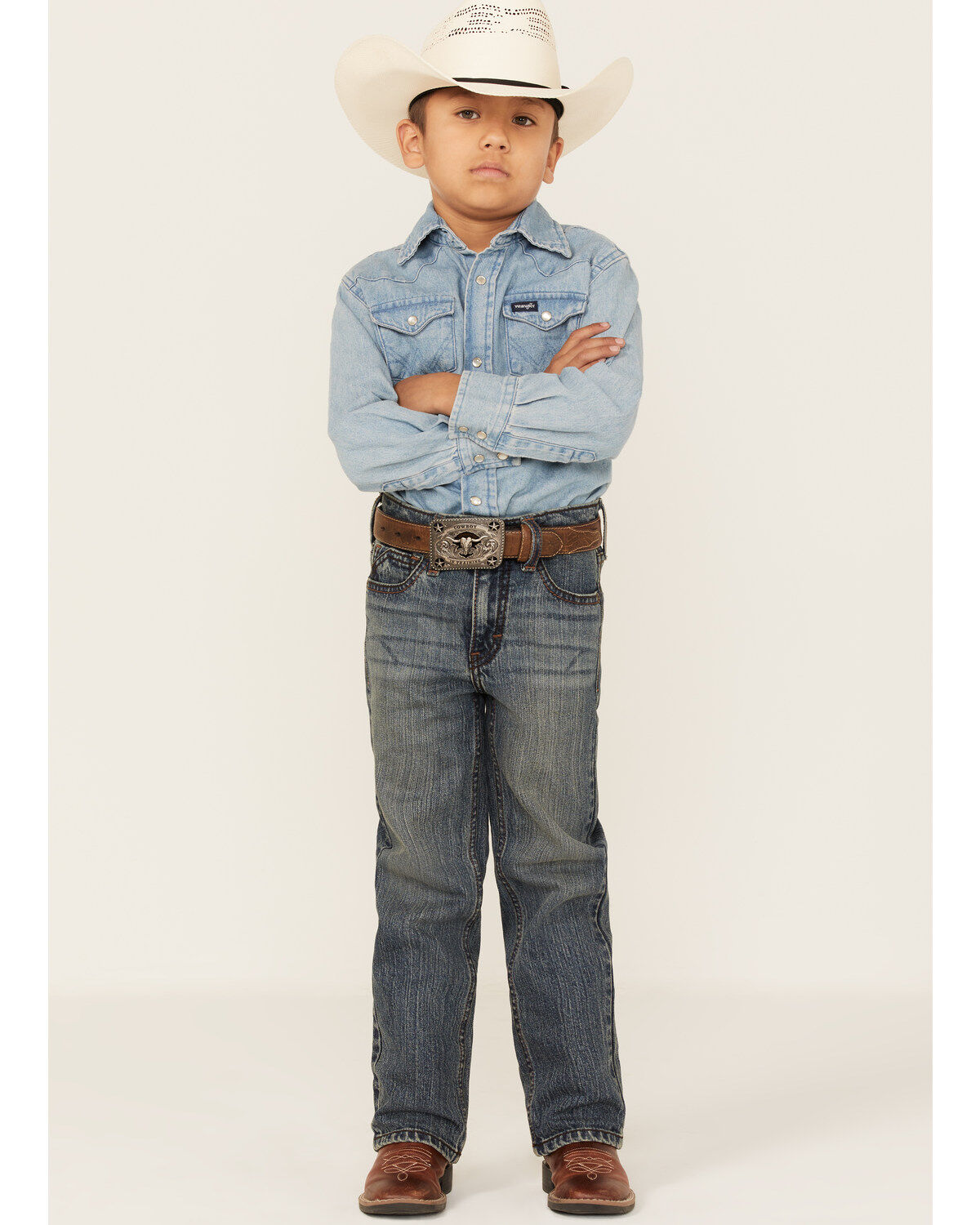 Image #1 - Cody James Boys' Steel Dust Medium Wash Mid Rise Stretch Slim Straight Jeans, , hi-res