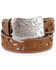 Angel Ranch Women's Filigree Cutout Belt, Tan, hi-res
