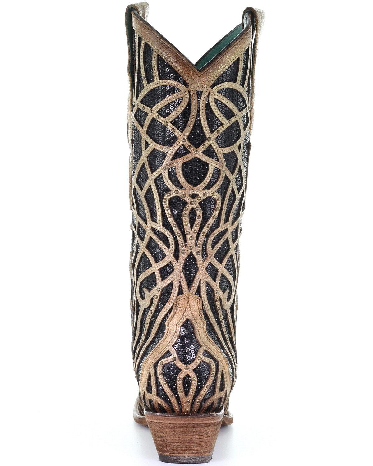 Image #4 - Corral Women's Black Glitter Inlay Western Boots - Snip Toe, , hi-res