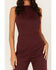 Flying Tomato Women's Wide Leg Tank Jumpsuit, Burgundy, hi-res