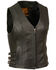 Milwaukee Leather Women's V Neck Zipper Front Side Buckle Vest - 5X, Black, hi-res