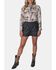 Image #1 - Lovlei Ranch Women's Cheyenne Wild and Free Horse Print Long Sleeve Pearl Snap Western Shirt, Ivory, hi-res