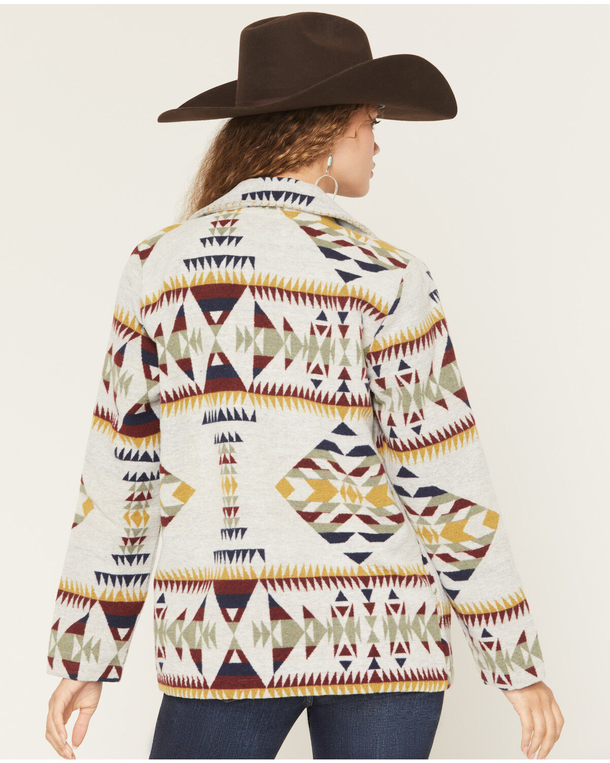 Image #4 - Cotton & Rye Women's Boot Barn Exclusive Southwestern Print Blazer, Ivory, hi-res