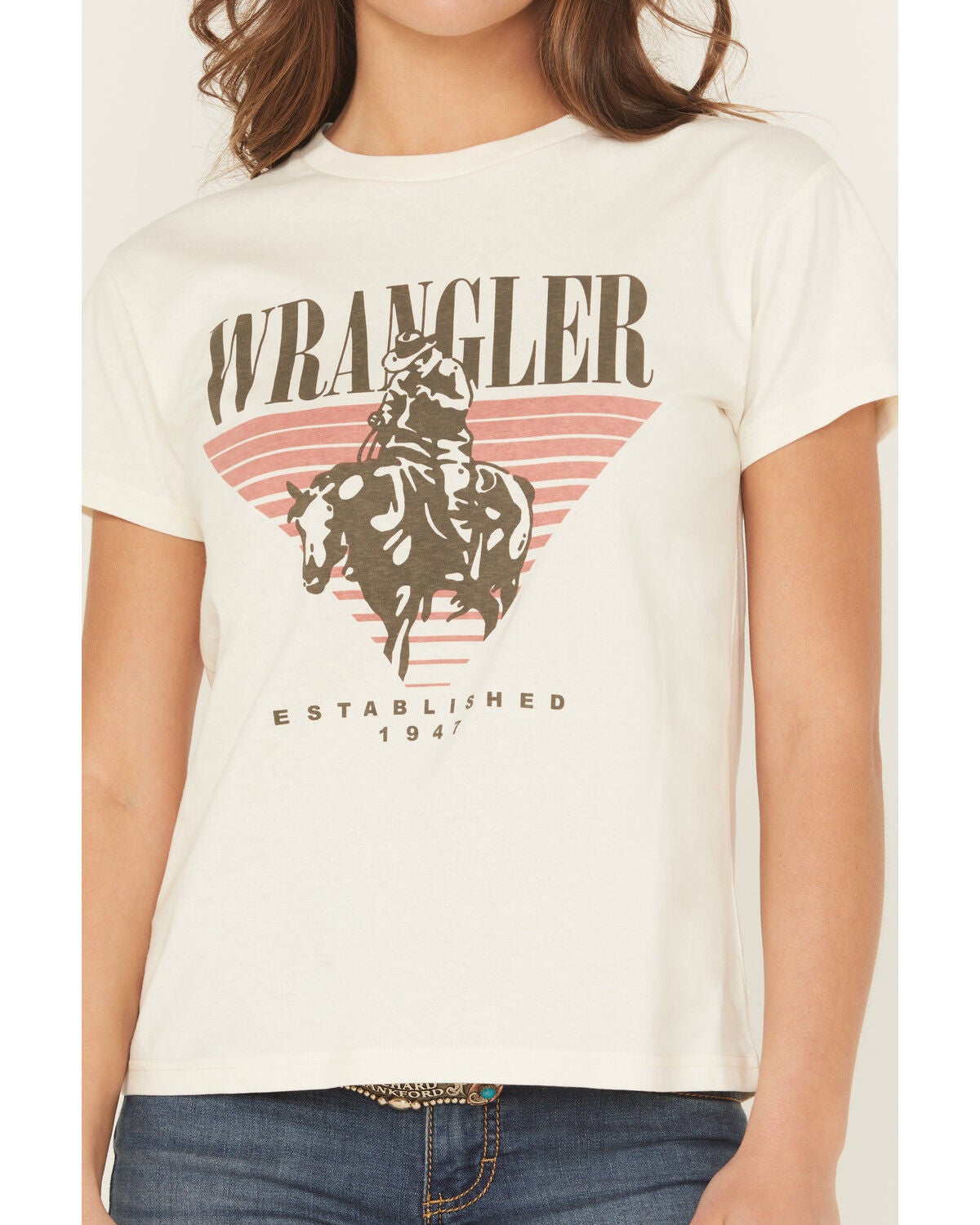 Image #3 - Wrangler Retro Women's Cowboy Logo Short Sleeve Graphic Tee, White, hi-res