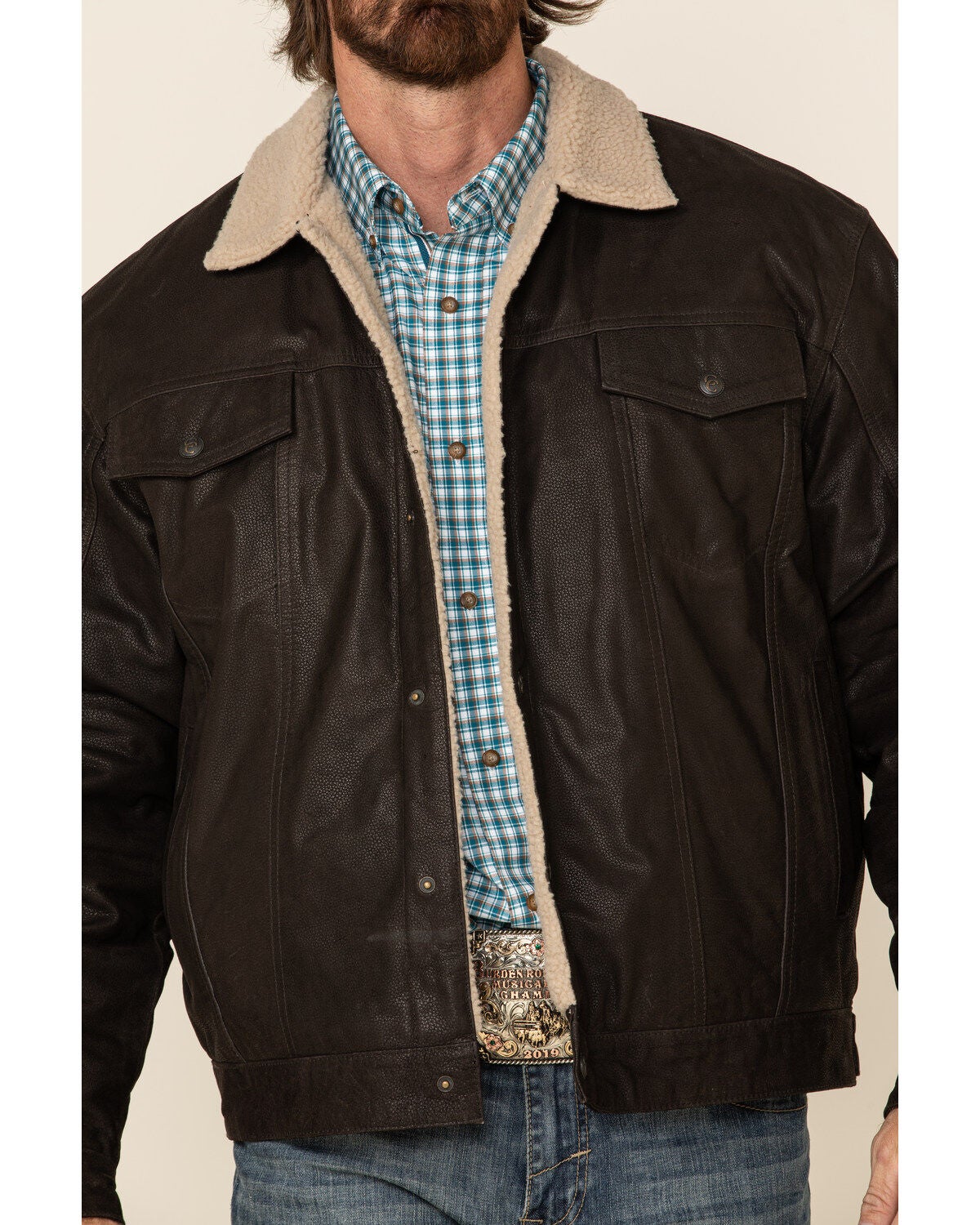 mens leather jacket with sherpa lining