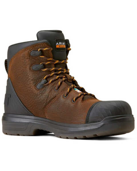 Ariat Men's Turbo Outlaw 6" CSA Waterproof Work Boots - Composite Toe , Brown, hi-res