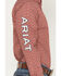 Image #2 - Ariat Men's Team Logo Paisley Print Long Sleeve Button-Down Western Shirt, Red, hi-res