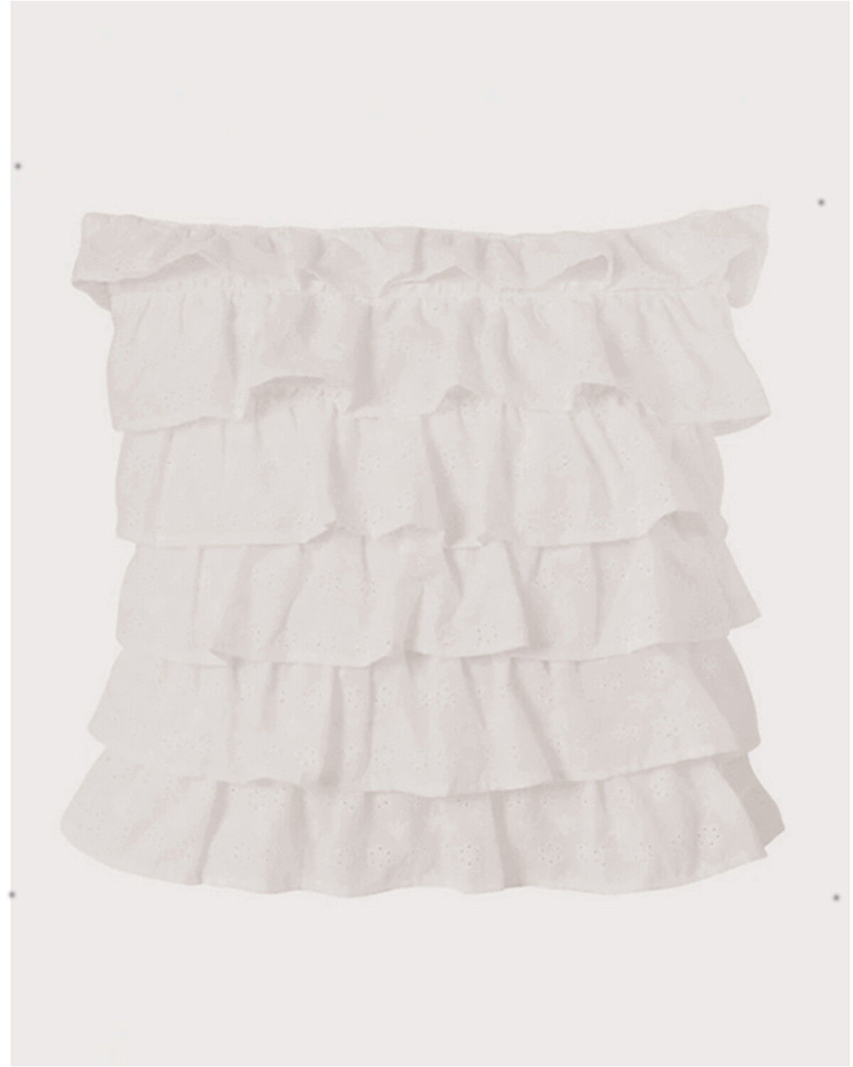 Image #1 - HiEnd Accents Salado Tiered Ruffled Eyelet Pillow, White, hi-res