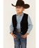 Image #1 - Scully Kid's Boar Suede Vest, Black, hi-res