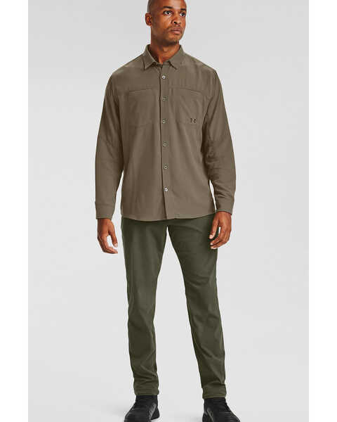 Image #3 - Under Armour Men's Green Payload Button Down Long Sleeve Work Shirt , Green, hi-res