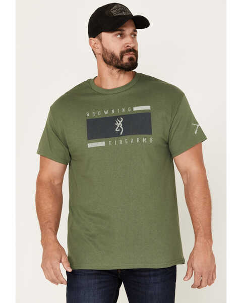 Browning Men's Buckmark Western T-Shirt, Olive, hi-res