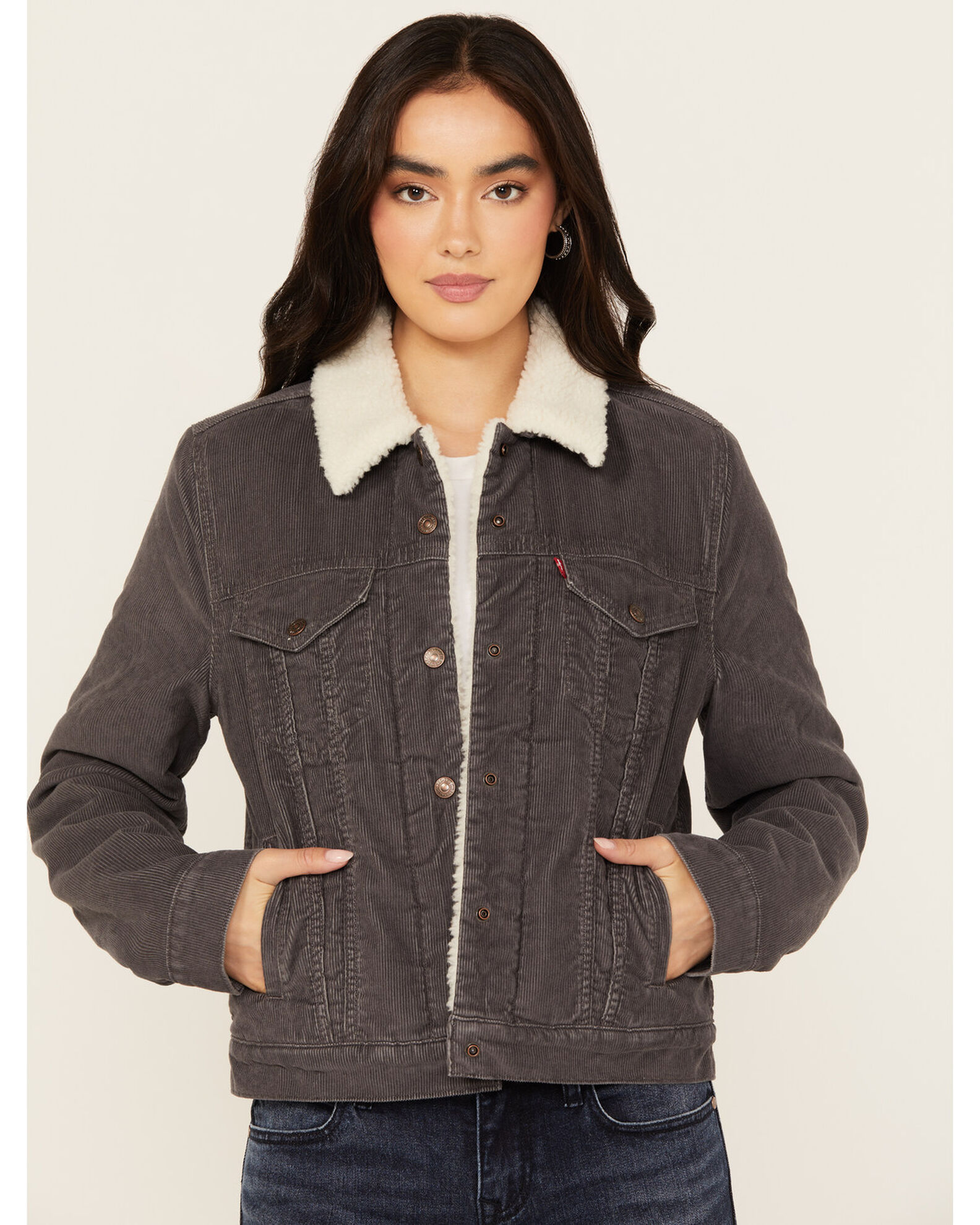Levi s Original Sherpa Trucker Jacket Women s Blackened Pearl XL